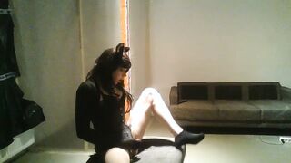 Jenny little kitty femboy playing with prick and tail