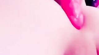 Plush shemale non-professional dildoing her darling a-hole