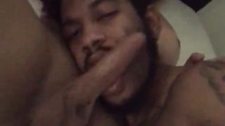 Sucking Latina tranny pecker