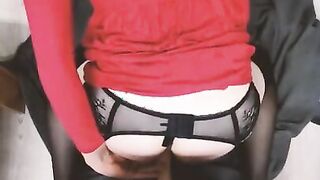 Petite hottie riding a marital-device