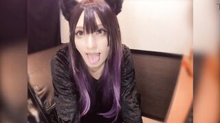 Individual shooting Video masturbating by a luscious companion with a cat ear