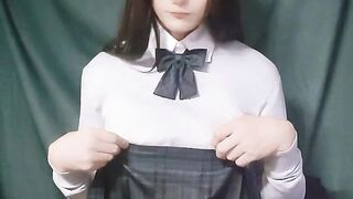 男の娘オナニー Asian crossdresser teasing