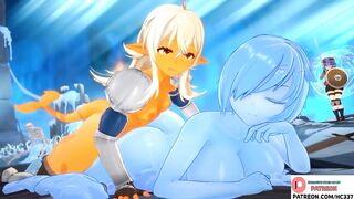 SLIME FUTANARI PRINCESSES HAVE SO MUCH FUN IN THE DUNGEON | FUTA TOONAMI ANIMATION 4K 60FPS