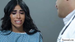 Pervert doctor eats the ass of TS patient